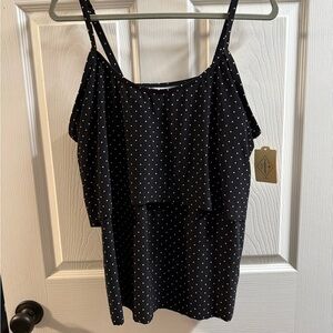 St. John's Bay Black and White Polka Dot Swim Camisole